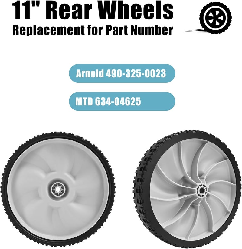 Sutmorly 11" Rear Wheels Replacement for Arnold 490-325-0023, 11" x 1.75" Universal Lawn Mower Plastic Wheel Compatible with MTD, Craftsman, Toro, Self Propelled Walk-Behind Lawnmower 2 Pack - Image 4